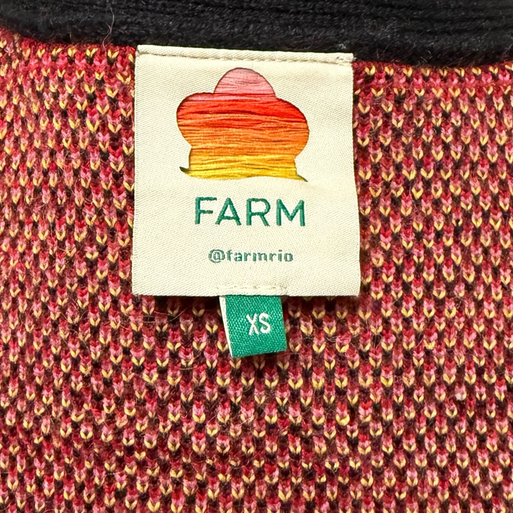 FARM Rio Black Tropical Magic V Neck Oversized Cardigan Size XS. - Picture 8 of 11